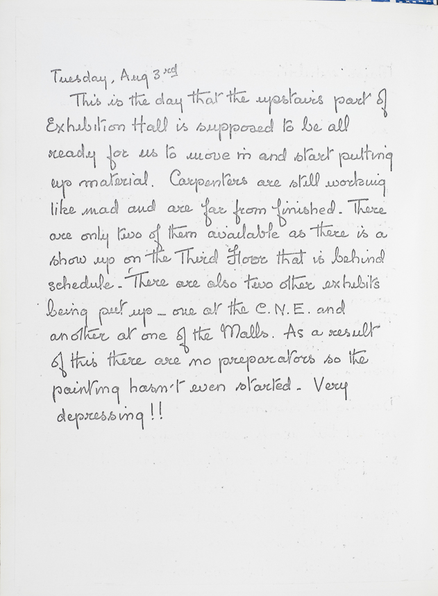 Facsimile of a page from Burnham's journal. See transcript below.