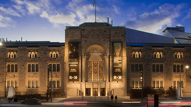 Close up of the Museums Queen's park facade.