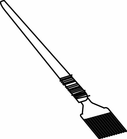 an outlined drawing of brush-like object