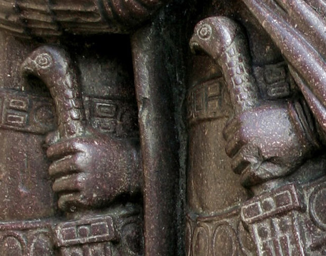 Detail of Diocletian's eagle-headed sword grip, from Diocletian and the Tetrarchy, circa 300 (Wikipedia Commons)