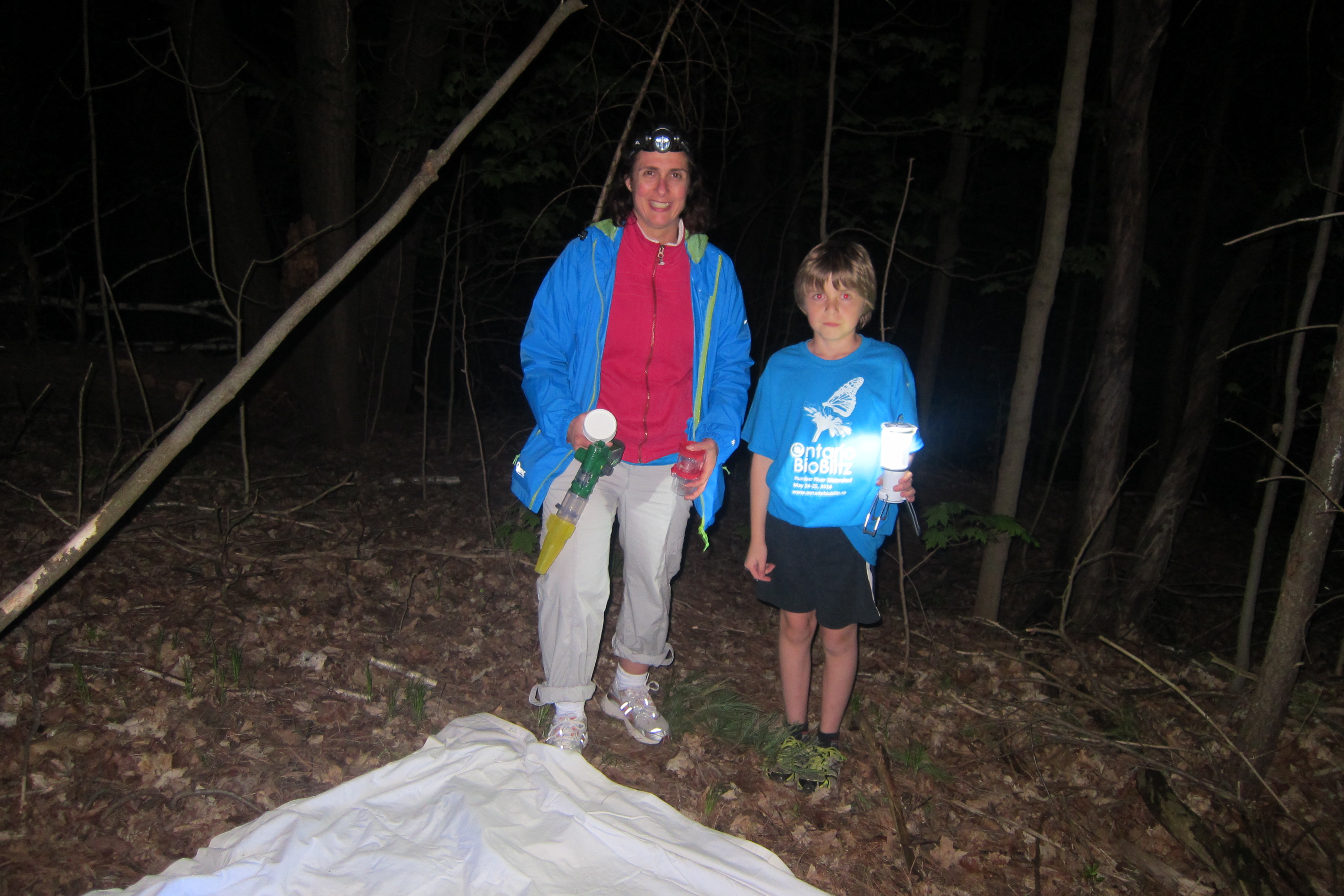 Night trapping at 2014 Bioblitz with Colin