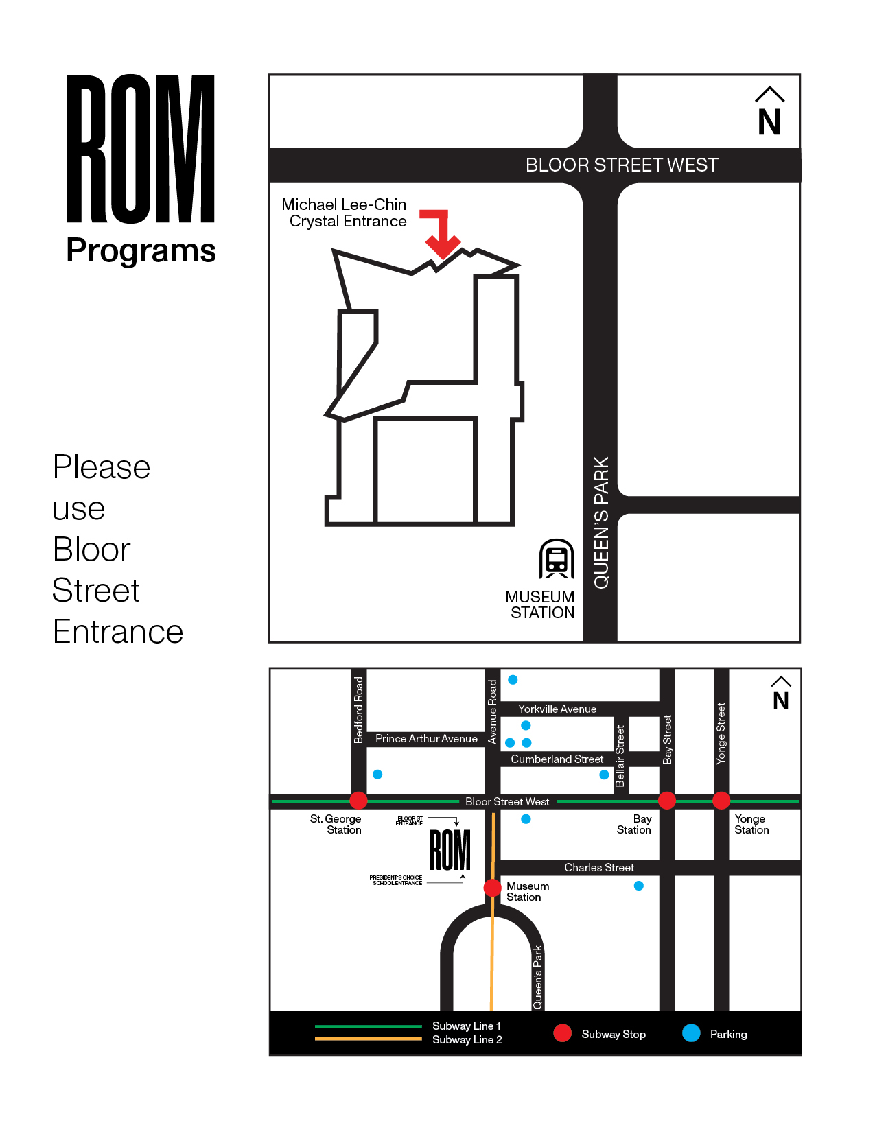 ROM Map: Street map and building layout with main entrance.