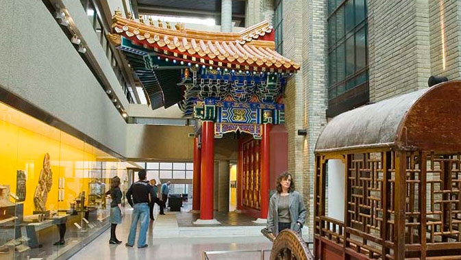 Chinese Imperial Palace, Yellow glazed roof tiles were reserved exclusively for buildings built for the Emperor. Chinese artisans from the National Museum of Chinese Architecture in Beijing assembled a life-sized component of a Chinese Imperial Palace building here in the traditional style