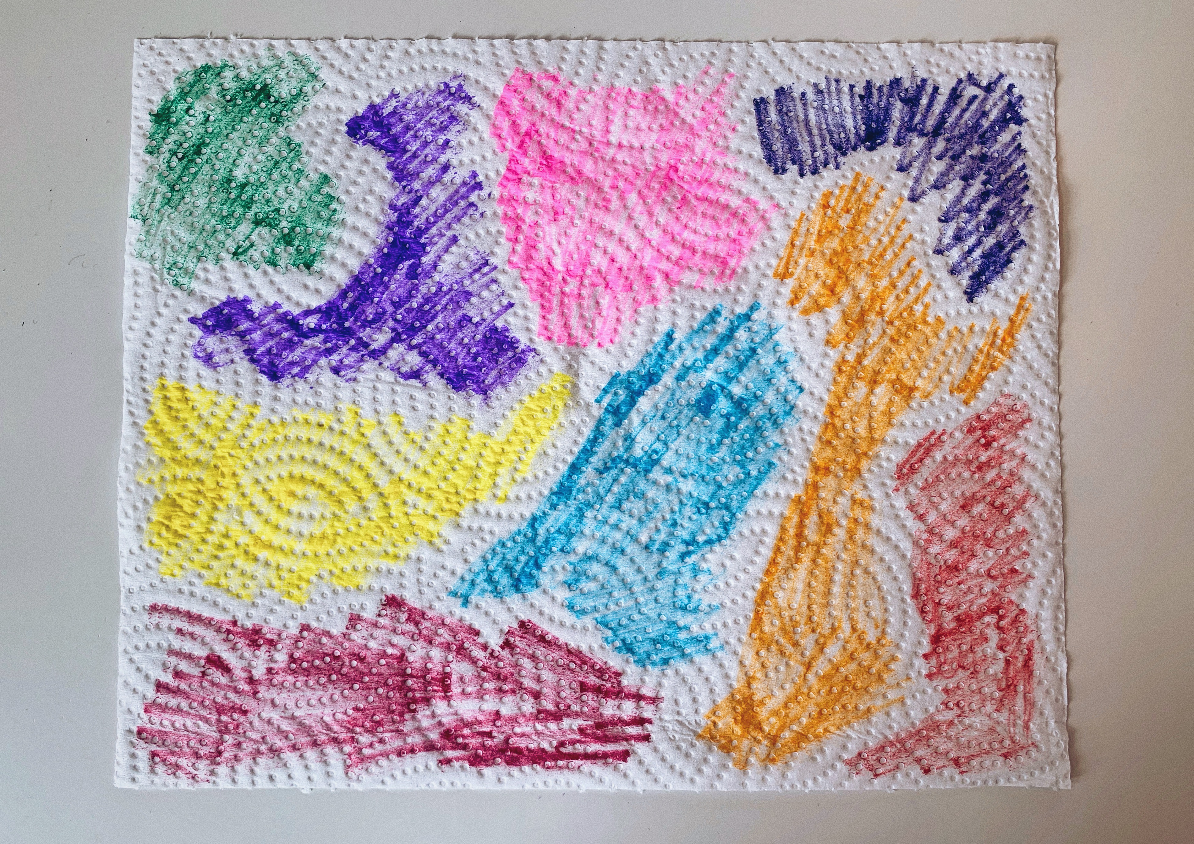 Coloured paper towel.