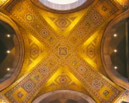 Image of the golden rotunda ceiling at ROM