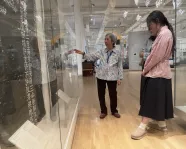 Docent Ksanti in the China Gallery. © Roya Adeli.