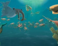 Illustration d'un ancien paysage marin grouillant de vie.