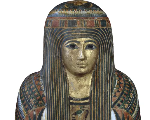 Mummy coffin on white background