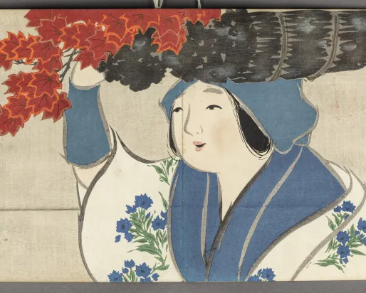 Meiji period “Flowers of a Hundred Worlds (Momoyogusa 百々世草), vol. 1” by Kamisaka Sekka (1866 - 1942), album of woodblock prints; ink and colour on paper, 1909-10, Japan, 2001.78.1. © ROM. This acquisition was made possible by a generous grant from the ROM Foundation.