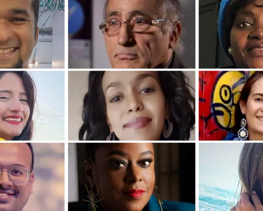 Headshots of the speakers at the Living Library: Newcomers' Stories of Belonging event