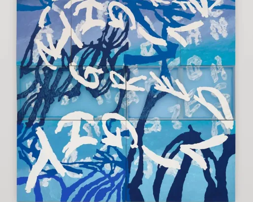 Abstract painting displayed on wall