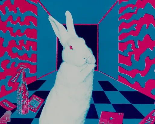 The White Rabbit, Joe W. McHugh (American, b. 1939) Colour offset lithograph poster, San Francisco, California, United States, 1967.