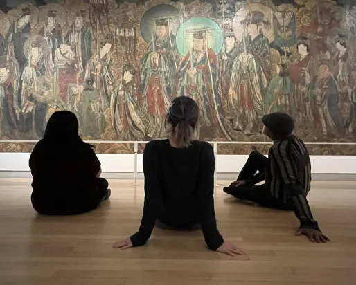 Looking at the mural in the ROM's Bishop White Gallery