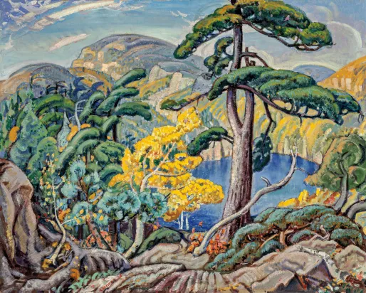 Arthur Lismer (1885-1945), Bright Land (1938). Oil on canvas. Gift of Colonel R. S. McLaughlin. McMichael Canadian Art Collection, 1868.7.9.