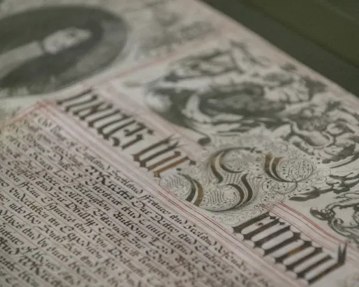 Hudson's Bay Company Royal Charter. Photo courtesy of Manitoba Museum