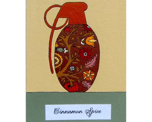Illustration of a jug container with a red floral pattern.
