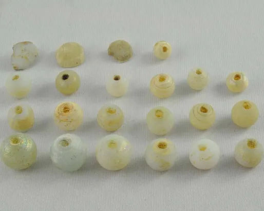 four rows of white sead beads
