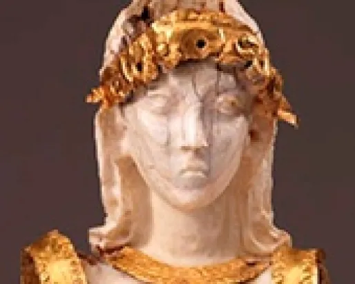 Détail de la tête de la déesse "minoenne" ROM
