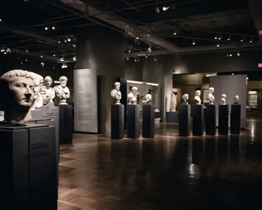 Photo of Roman Portrait Busts on level 3 at the Royal Ontario Museum
