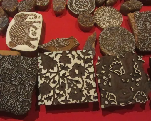 Woodblocks carved by Gangadhar at the weekend display, ROM, October 2018.
