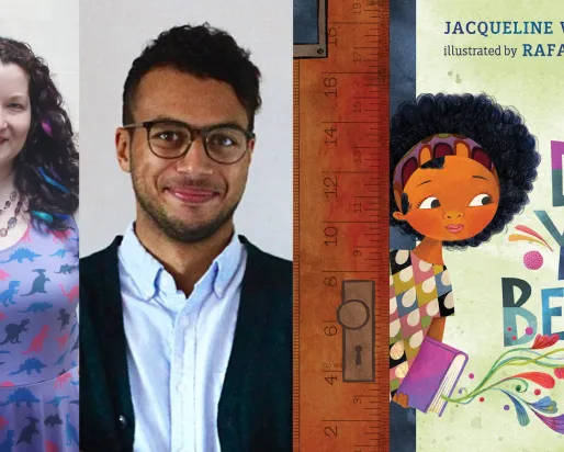 Sarah Elliott et Christian Blake avec la couverture du livre The Day You Begin.
