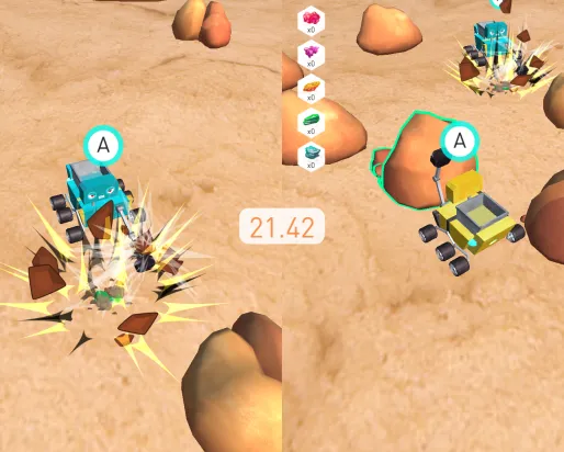 des robots à la recherche de roches sur mars
