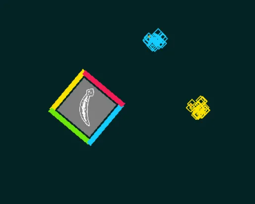 Les blocs de couleur forment un carré dont les côtés sont colorés
