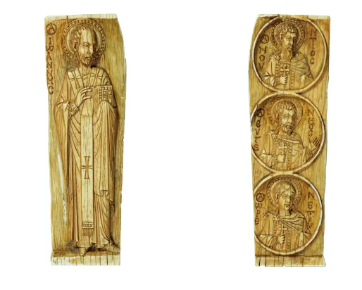 Imperial Court ivory panel, front and back.