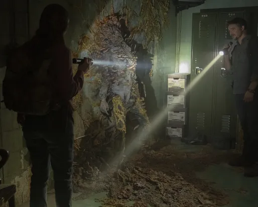 Image of two people from HBO show The Last of Us.