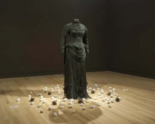 Installation of artwork in the gallery.