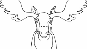 A line drawing of a moose