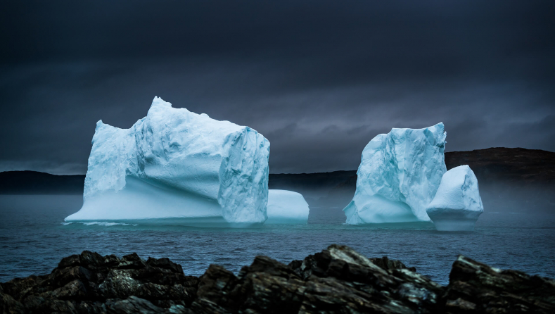 Iceberg off the coast in Goose Cove.