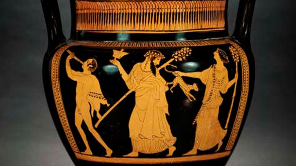 Detail of red-figure krater.