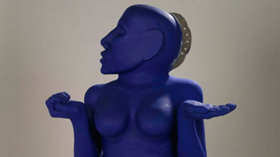 Kunti Sculpture ("Blue Lady"), 1999. Artist: Navjot Altaf.