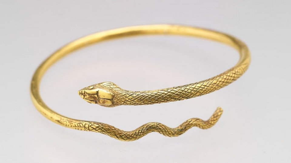 Bracelet-serpent en or, Empire romain d’Orient, Égypte, de 50 av. notre ère à l’an 50 de notre ère