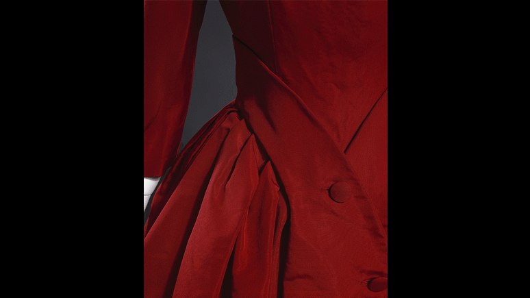 Detail of waist of red dress
