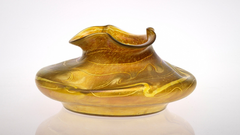 Amber glass vase.