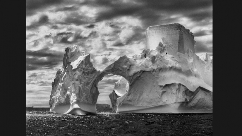 Black and white photo of landscape
