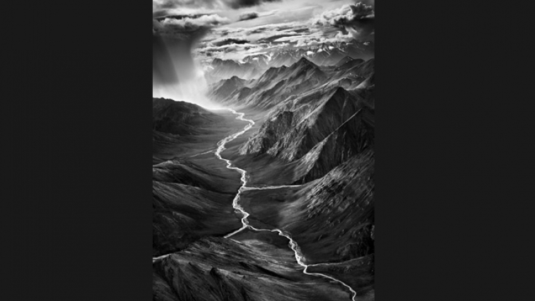 Black and White photo of landscape.