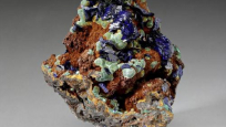 Azurite from Arizona, ROM Teck Suite of Galleries. Gift of Andre Dorfman.