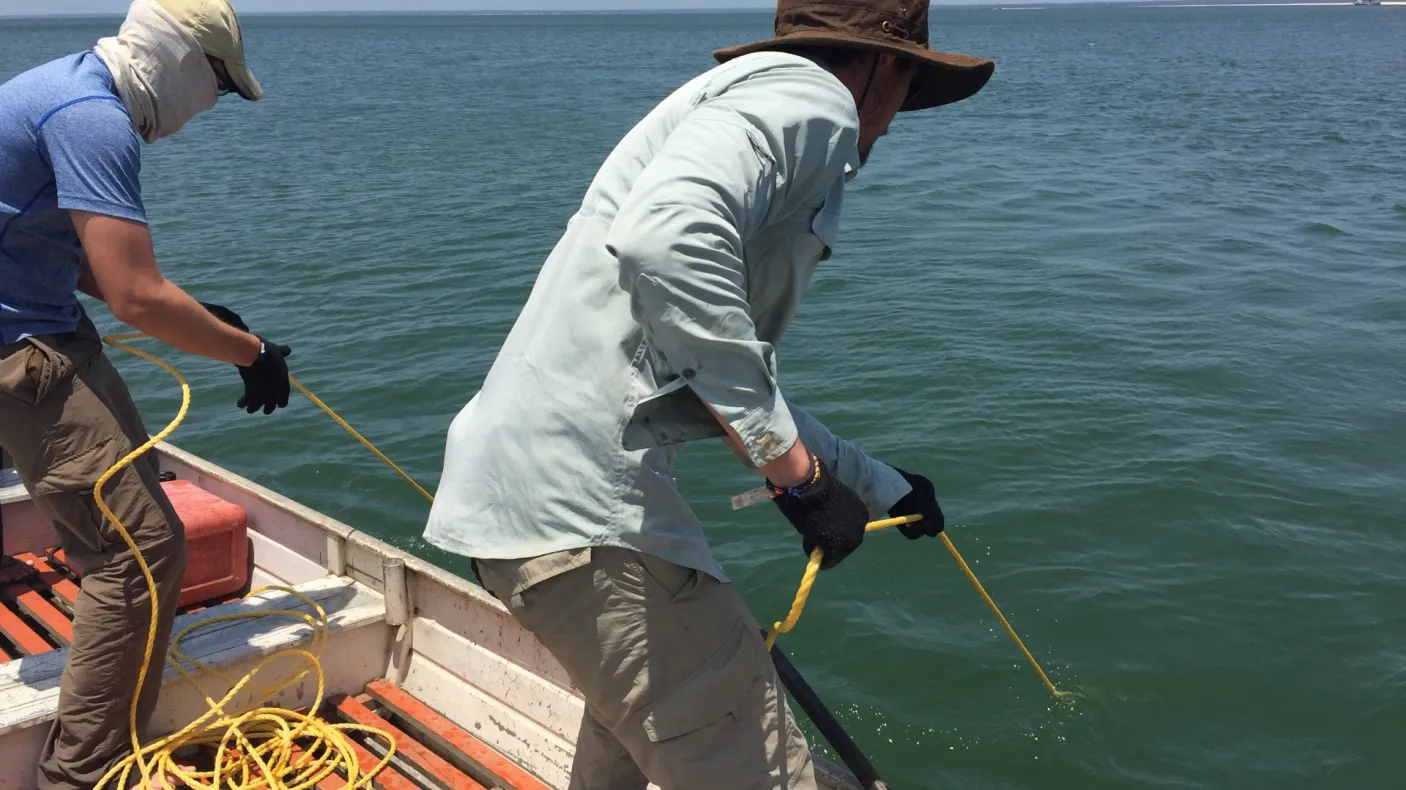 Man fishing from a boat