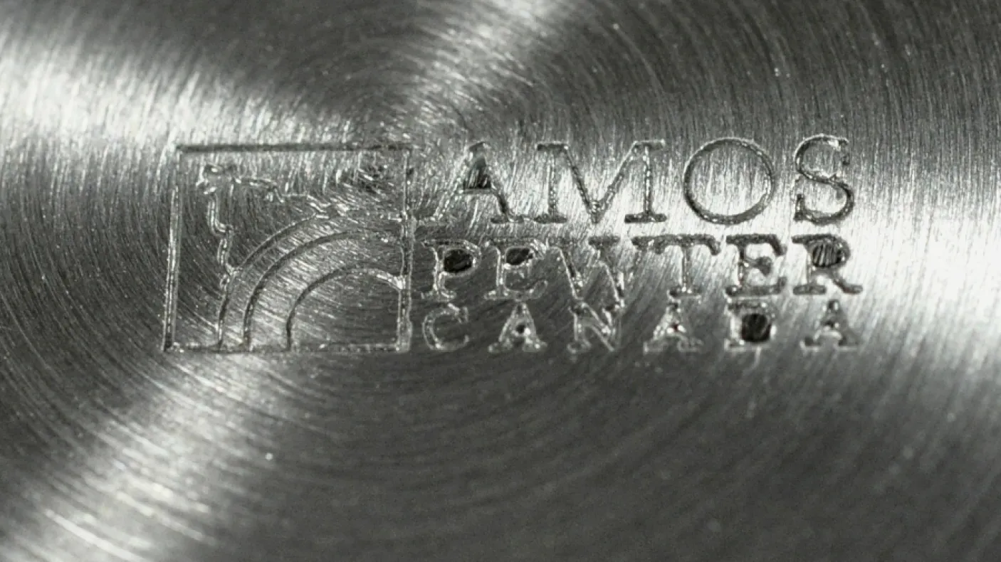 print label of Amos Pewter
