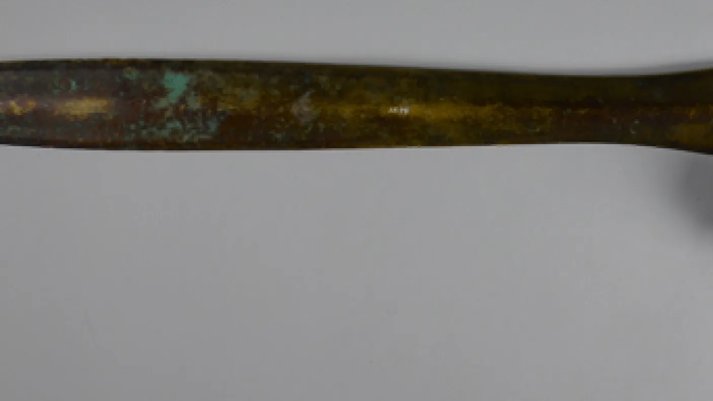 The Late Bronze Age sword and its 18th century grip.
