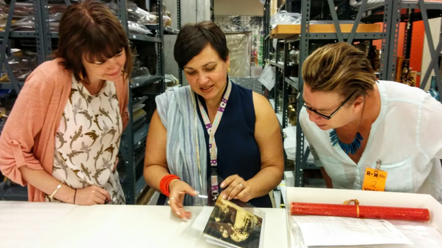 collection storage looking at a photo