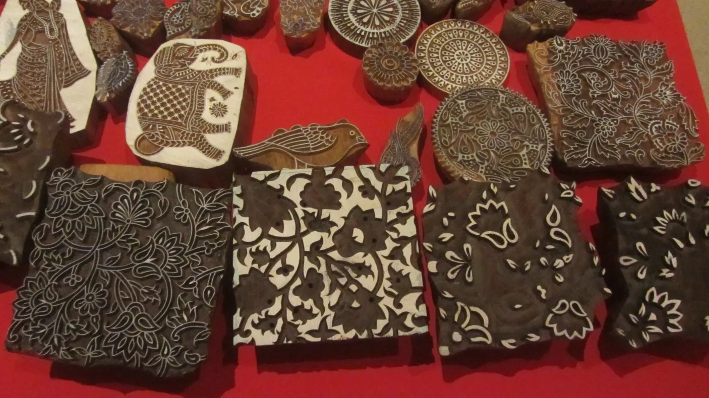 Woodblocks carved by Gangadhar at the weekend display, ROM, October 2018.
