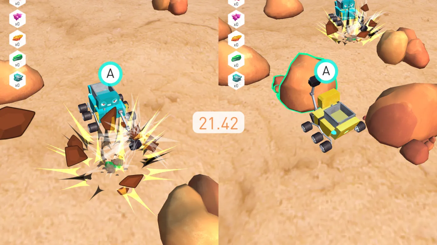 des robots à la recherche de roches sur mars
