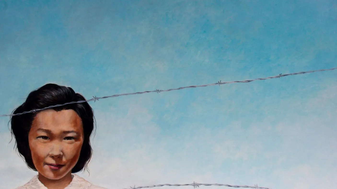 Painting of young girl (Lillian Michiko Blakey).