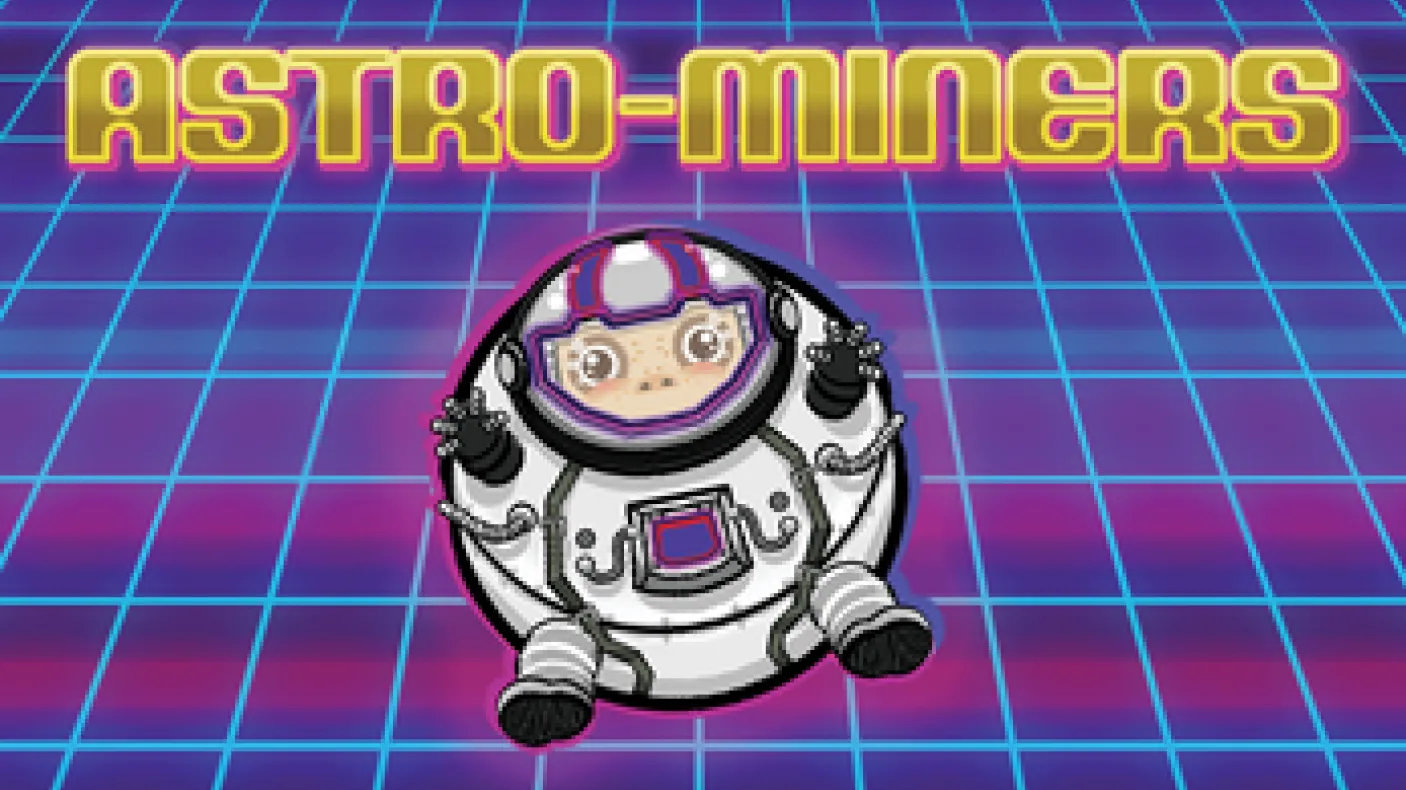 un astronaute rond sous le titre Astro-Miners
