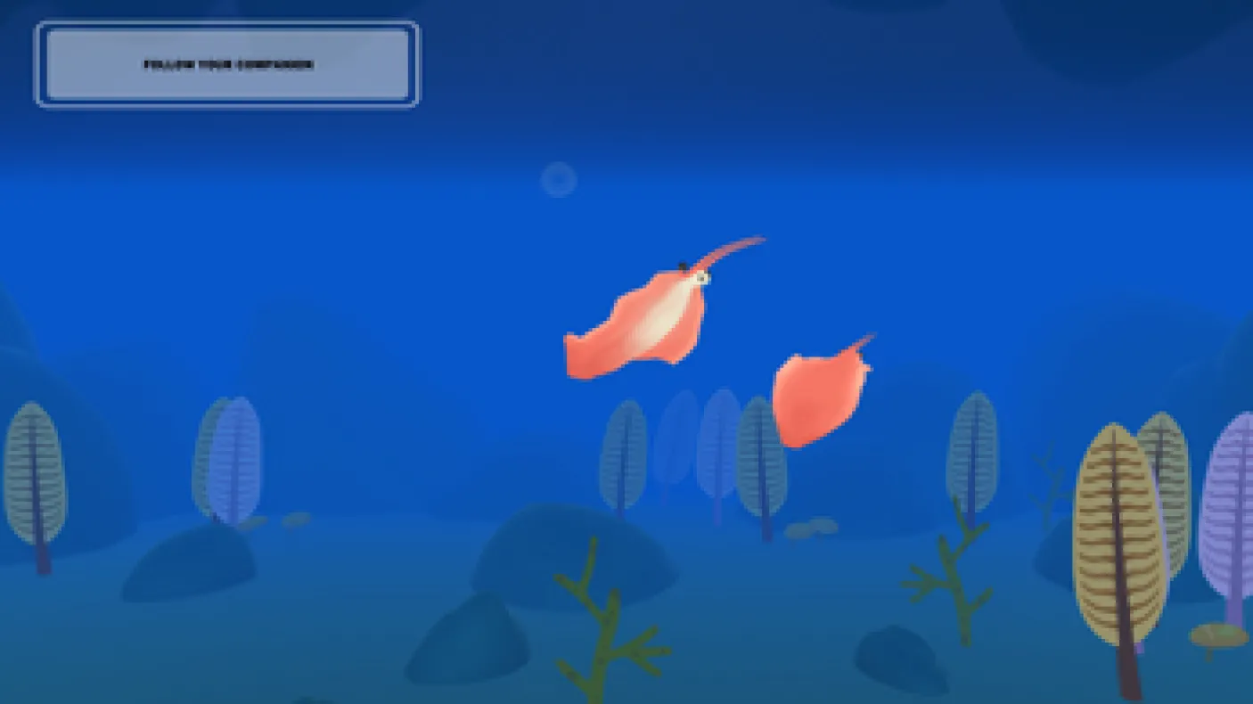 une créature en suit une autre à travers l'océan
