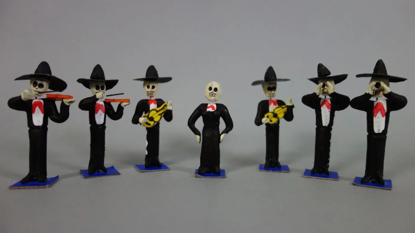 Jouet squelette mariachi